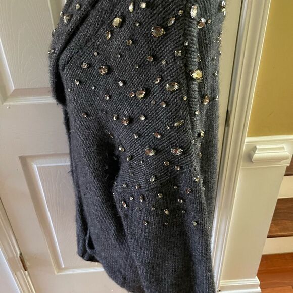 Juicy Couture Black Label Dark gray knit Sweater Rhinestone accents.Size XL - Picture 4 of 12